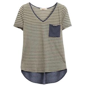 Market & Spruce Stitch Fix Tee Stripes Dots Size S